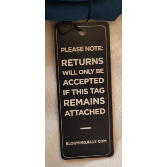 Bloomin Jelly Swimsuit LARGE Tiered Flutter Sleeves Ruching Turquoise Black NWT - Picture 12 of 16